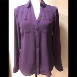 Collared, Long Sleeve Blouse